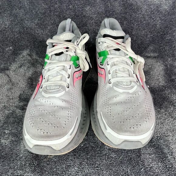 SAUCONY Women's Guide 16 White/Green/Pink Engineered Mesh Running Size 10.5 - Picture 2 of 9